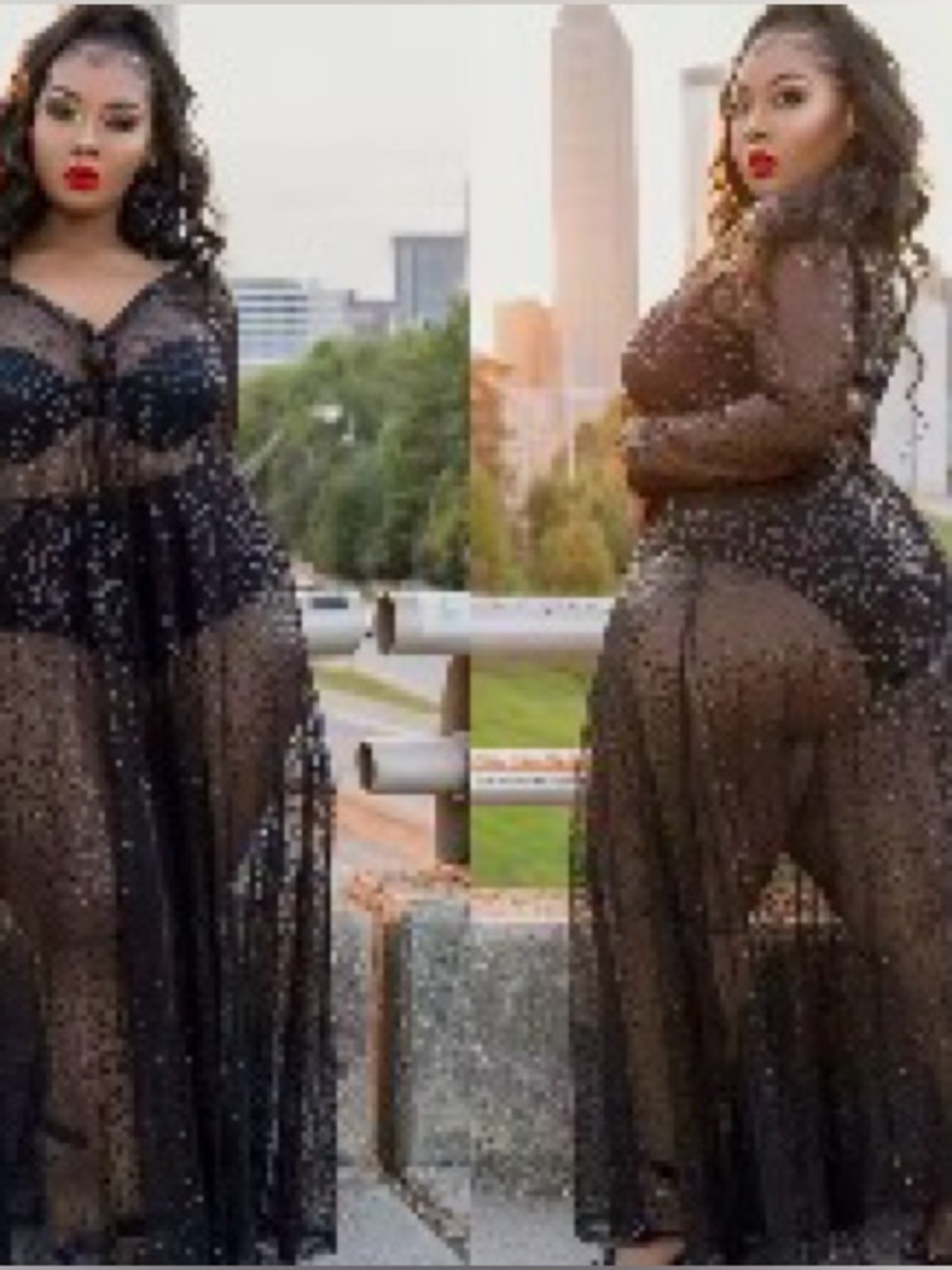 Plus Size Sequin Swim Cover-Up